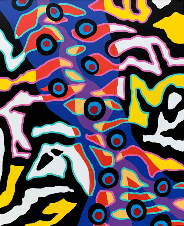 Kompozíció XIII. 2025. 100x80 cm (akril, vászon)